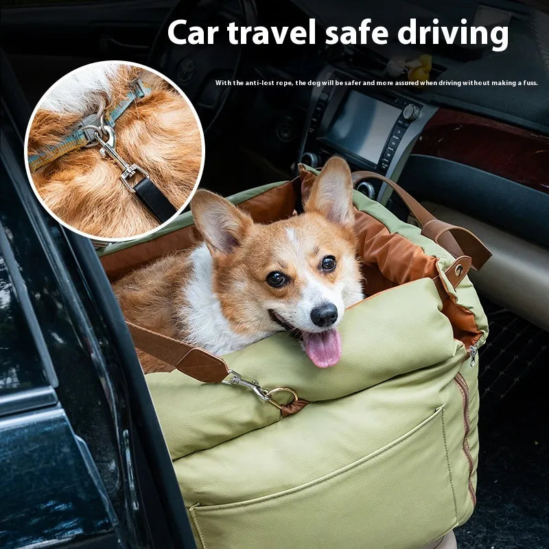 Pet Car Safety Seat — Contained Rides, Wipe-Clean Inside